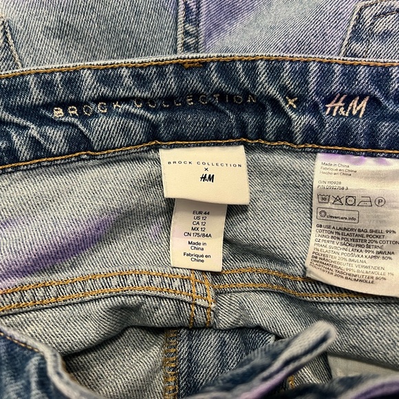Brock Collection x H&M Jean Shorts Size 12 Zipper Fly 5 Pocket Medium Wash - Picture 3 of 4